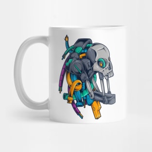 Cyberpunk Mecha Skull Mug